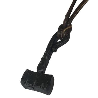 Imagem de ARTIZANSTORE Pingente de ferro forjado feito à mão Viking Heavy Thor Hammer Hunting Tool, Large, Ferro, Ferro