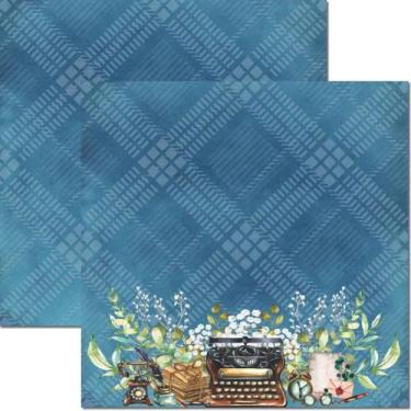 Imagem de Papel para Scrapbook Sandra Família Arte Fácil Blue 1 - SC-772
