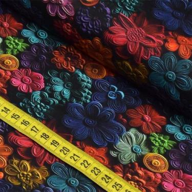 Imagem de Tecido Estampado Para Patchwork - 3D Vibrante 4 D520 (0,50x1,50) - Fab