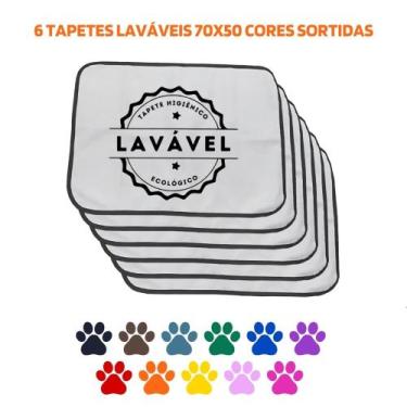 Imagem de Kit com 6 Fraldas de Cães p/Chão 70x50 Sortidos 200 Lavagens - Alta Ab