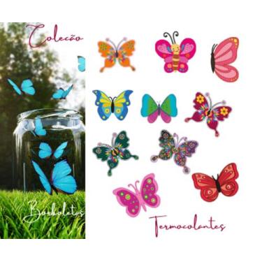 Imagem de Kit Patch Aplique Termocolante borboletas Carol Art c/ 10 un