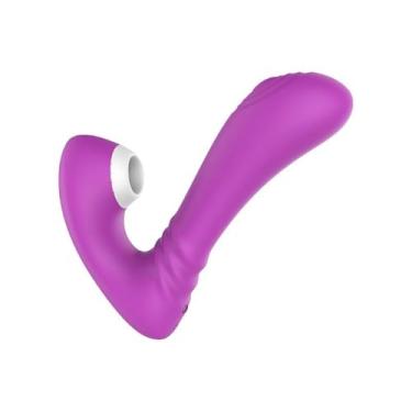 Imagem de Grey S-Hande Vibrador Feminino Estimulo Ponto G e Sugador de Clitóris com Pulsação 13,3cm x 3,5cm Flexível e Recarregável