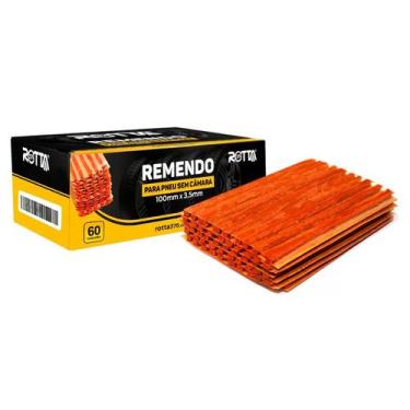 Imagem de Refil Remendo FINO Para Moto Pneu Sem Câmara Macarrão 60 Unidades Rott