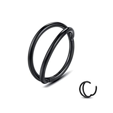 Imagem de Yaoyaoyors Piercing de nariz articulado - argola brincos de aço cirúrgico anel de pierecing corporal joia de septo concha segmento Clicker Anéis de lábio cartilagem Helix Tragus cobra pirâmide design anel de septo, Metal, Zircônia cúbica