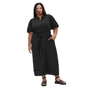 Imagem de City Chic Vestido feminino plus size - Davina liso, Preto, 52