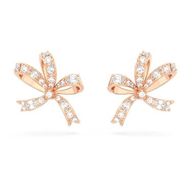 Imagem de Swarovski Brincos Volta, laço, pequeno, cristais transparentes, acabamento em tom de ouro rosa, One Size, Latão, Sem Pedra Preciosa