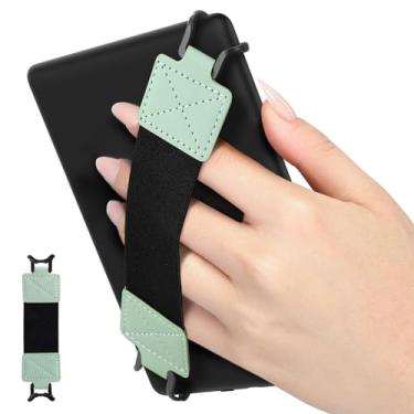 Imagem de MoKo Alça de mão de segurança para tablet Kindle eReaderFire de 6 a 8 polegadas, Kindle/Kobo/Voyaga/Lenovo/Sony Kindle E-Book Tablet, alça de mão elástica versátil, suporte de dedo leve, cinto preto,