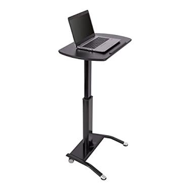 Imagem de Stand Up Desk Store Pneumatic Adjustable Height Tilting Laptop Lectern Speaker Podium (preto, 65 cm de largura)