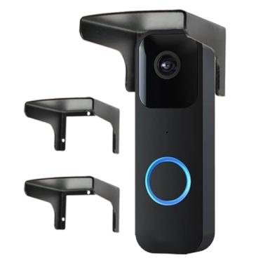 Imagem de Pacote com 2 capas de chuva de campainha, capa de campainha de aço à prova de intempéries, capa de campainha com proteção solar antirreflexo, compatível com Blink/Ring Pro2/Arlo/Wyze/Google