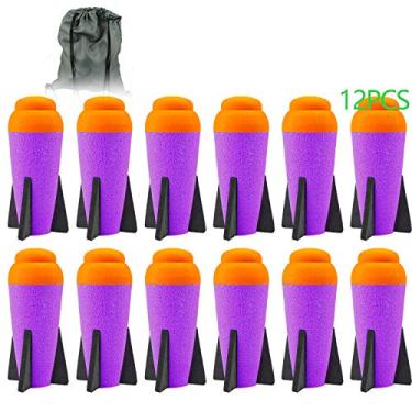 Imagem de Aevdor Mega Missile Refill Para Nerf N-Strike Elite Series, 12 Pacotes, Balas De Foguetes De Espuma Compatíveis Para Nerf Blaster Gun (Roxo)