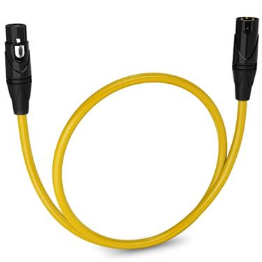 Imagem de LyxPro Cabo de microfone XLR de 3 pinos balanceado macho para fêmea cabo de microfone de 3 pinos para alto-falantes alimentados interface de áudio profissional profissional dispositivos de gravação e desempenho de áudio - amarelo