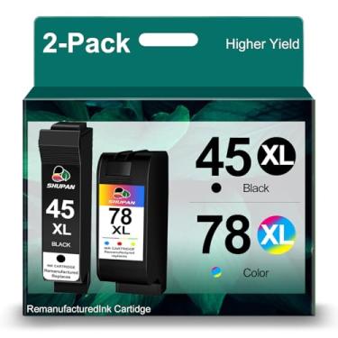 Imagem de Cartucho de tinta 45/78 preto e colorido de substituição para HP 45 78 Combo Pack funciona com copiadora colorida 180 Deskjet 1100C 1220C 930C 970C 990C 6122 Impressora PhotoSmart 1000 1100 (1 preto,