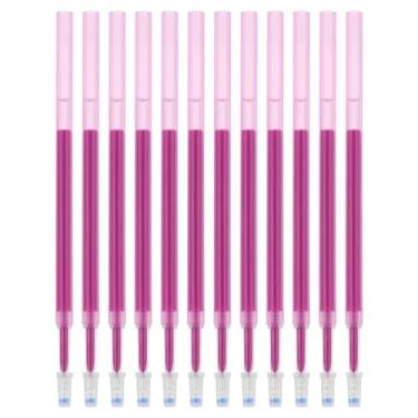Imagem de PATIKIL Recargas de caneta de gel apagáveis, 12 peças de refil de canetas de tinta de gel, caneta de clique de ponta fina de 0,5 mm canetas retráteis para planejador, pintura, roxa