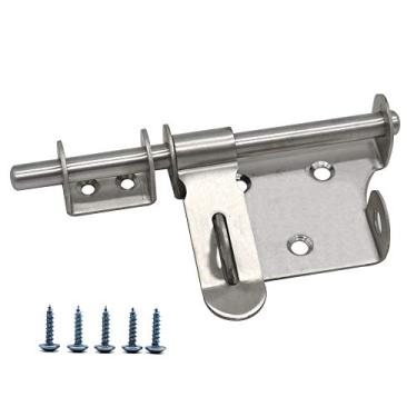 Imagem de Parafuso deslizante de 15 cm Trinco de aço inoxidável espesso resistente com trava de porta com furo de cadeado