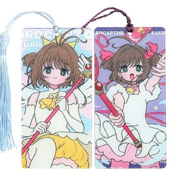 Imagem de Conjunto de marcadores de livro de anime Magic Cards Captor Sakura – Marcadores de livros fofos de desenho animado para leitura, mulheres, homens, fãs de anime, coleção de acessórios de livros,