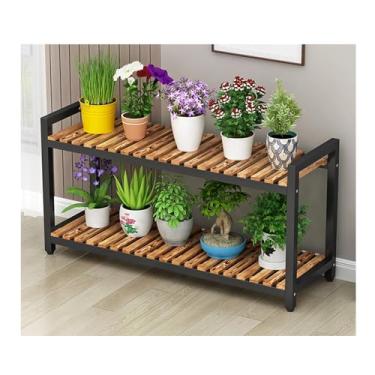Imagem de Flower Rack，Plant Stand Indoor Outdoor，Storage Rack，Tier Plant Stand ，Simple Plant Stand，Floor-Standing Glower Rack，for Living Room Balcony Garden，Black，White(Black,80*25*65cm/31.5*9.4*25.6in)