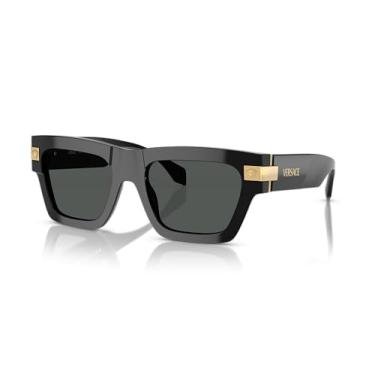 Imagem de Versace Óculos de sol masculino armação azul Havana, lentes cinza escuro, 55 mm, Preto, XX-Large