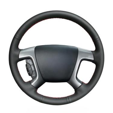 Imagem de MEWANT Capa de volante de couro PU preto costurado à mão para Chevrolet Captiva 2007-2014 / Daewoo Winstorm / Silverado 2007-2013