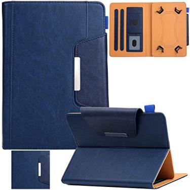 Imagem de Capa universal para tablet de 24,7 cm a 26,6 cm, capa de couro PU Artyond Slim Fit para todos os compartimentos para cartões Folio Fire HD 10, iPad 9,7 e mais 9,7 polegadas 9,7 polegadas 10,1 polegadas 10,5 polegadas Android iOS, Azul