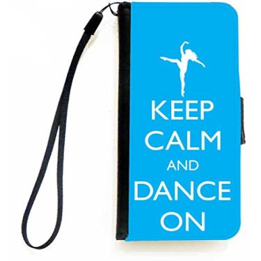 Imagem de Rikki Knight Keep Calm and Dance On - Capa carteira flip azul céu com aba magnética para Apple iPhone 5c