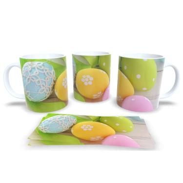 Imagem de Caneca de Porcelana Branca Personalizada Coleção Páscoa