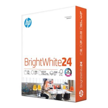 Imagem de HP Papel de impressora | Papel de 8,5 x 11 | BrightWhite 10,9 kg | 1 resma - 500 folhas | 100 brilhantes | Feito nos EUA - Certificado FSC | 203000R
