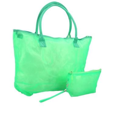 Imagem de Bolsa de VInil Praia Verão  Kellen Bauarte, Verde escuro