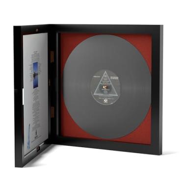 Imagem de Rustic State Moldura de disco de vinil com capa frontal para exibição de capa de álbum e moldura de vinil - Molduras de disco de vinil para exibição de parede para LP de 17 a 30 cm - preta