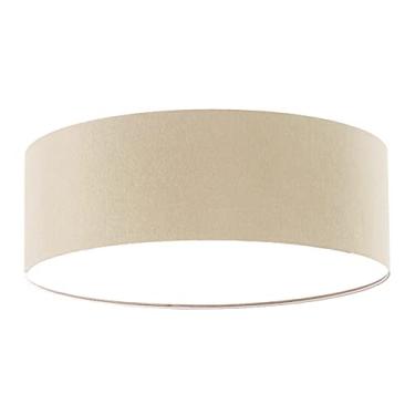 Imagem de Luminária Plafon Redondo Cúpula em Tecido 40x15 Cor:Cáqui5944