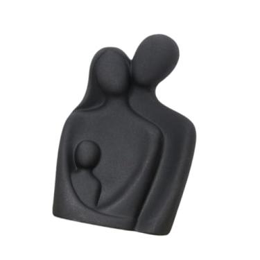 Imagem de IEUDNS Abstrato Casal Escultura Estátua Cerâmica Abraçando O Casal Amantes de Figuras Ornamento para Engajamento de Aniversário Decoração de Casa de Hotel, Preto