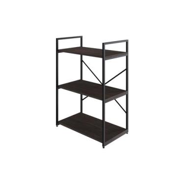 Imagem de Estante C/03 Prateleiras 84x60x33cm Yon - Metalig, Terracota/Est.Preta