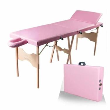 Imagem de Maca Portátil de Madeira com Cabeceira Reclinável e Suporta até 200kg 