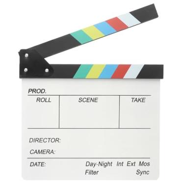 Imagem de YOKIVE Tábua de filme de filme, ripa de madeira | Cena de ação de corte de ardósia para diretor, ótimo para filme, estúdio de fotografia, decoração de teatro (multicolorido, 30 x 26)