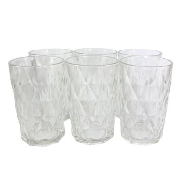 Imagem de Conjunto 6 Copos De Vidro Diamante 370ml
