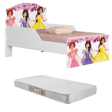 Imagem de Mini Cama Infantil Juvenil Livia Em MDF Adesivada Personagens Divertida Para Crianças (Princesas 19)