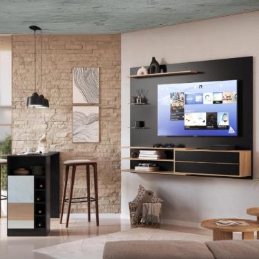 Imagem de Painel para TV até 65 Polegadas com Bancada 1 Porta e Espelho Multimóveis MP1093