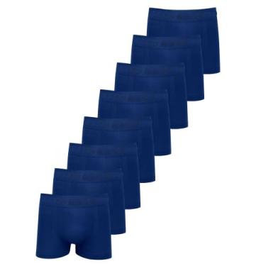 Imagem de Kit 8 Cuecas Masculinas Boxer Microfibra Huxter Azul Marinho, GG