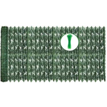 Imagem de GEIGUIWA Tela De Parede De Cerca De Privacidade De Hera Artificial De 100X40", Fundo De Vegetação Falsa, Painéis De Cerca De Folhas De Videira De Hera Para Pátio, Varanda, Jardim, Quintal, Decoração