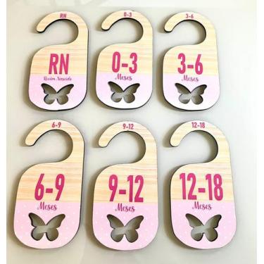 Imagem de Separador E Organizador De Cabides Para Bebe Infantil  Borboleta Vazad