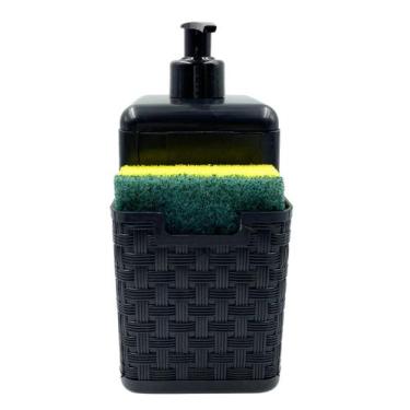 Imagem de Porta Detergente Dispenser Com Bico Dosador Rattan Preto 1Un - Arqplas