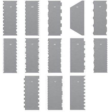Imagem de Kit Espátulas De Bolo 20cm 13 Un 26 Modelos Diferentes Inox A25 - Artm