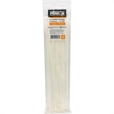 Imagem de Abracadeira Nylon Perkon Branca 7,6X400 50 Pecas 1267