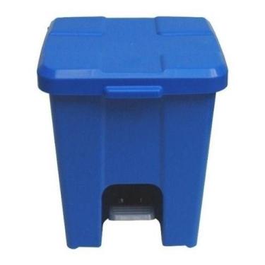 Imagem de Cesto Lixeira Quadrada Plástica Com Pedal 25 Litros Azul - JSN, Verde