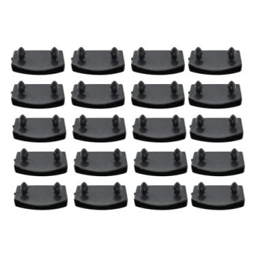 Imagem de RLECS 20 peças de tampa central preta para cama 55 x 25 mm ripas de cama de passagem única plugues de plástico adequados para cama de metal cama de couro cama de madeira sofá-cama
