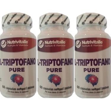 Imagem de L Triptofano 1000mg 60 Cápsulas Nutrivitalle Kit 3 Unidades
