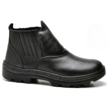 Imagem de Bota Botina de Segurança Masculina em Couro, com CA e EPI, Bico Redondo em PVC Reforçado, Solado Antiderrapante, Leve e Costurado, Palmilha em EVA Confortável e Resistente para Trabalho