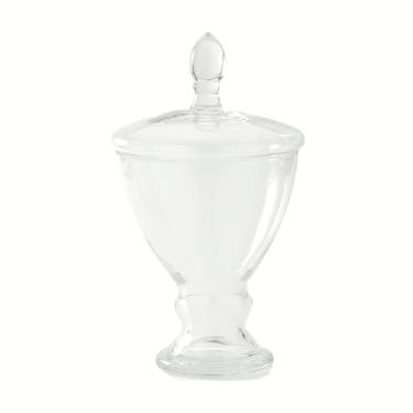 Imagem de Frascos de boticário de vidro transparente com tampas, expositor de buffet de doces, pote decorativo de armazenamento elegante, recipientes organizadores de doces de casamento 20 cm de diâmetro x 33