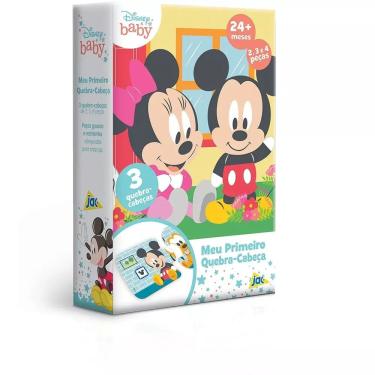 Imagem de Brinquedo para Bebês Meu primeiro Quebra Cabeça Disney com Três Quebra Cabeças de 2, 3 e 4 peças - Toyster