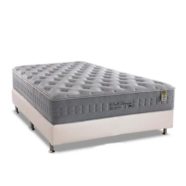 Imagem de Cama Box Casal: Colchão Molas Anjos MasterPocket Ensacadas Soft Dream + Base crc Courano White(138x188)