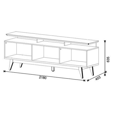 Imagem de Rack Bancada Ambiente Classic 3 Gavetas com Nicho 2.2 Off White Freijó Touch - Imcal